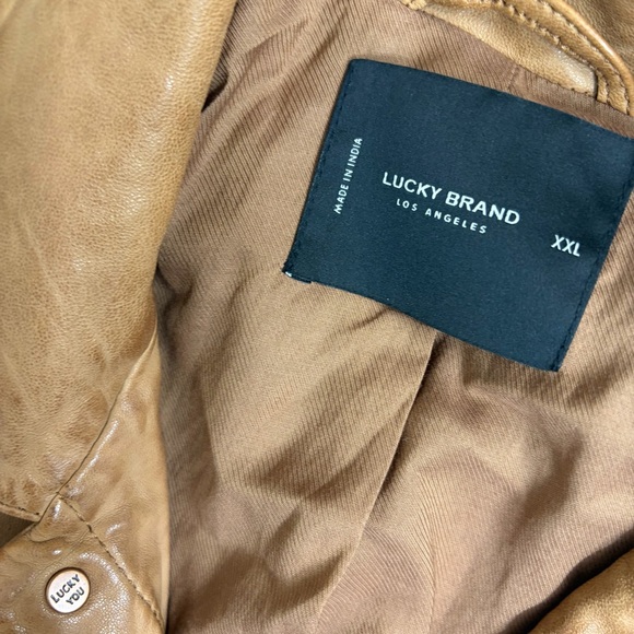 Lucky Brand Women’s Tan Leather Jacket XXL NWT - Picture 2 of 7